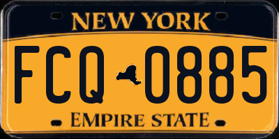 NY license plate FCQ0885