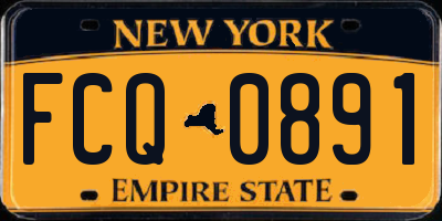 NY license plate FCQ0891