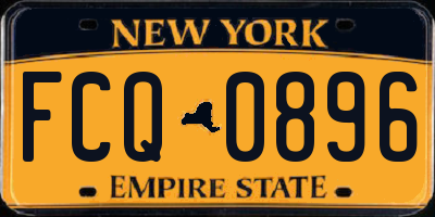 NY license plate FCQ0896