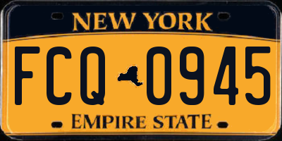 NY license plate FCQ0945