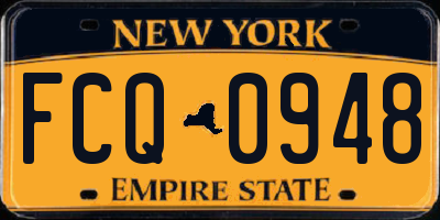 NY license plate FCQ0948