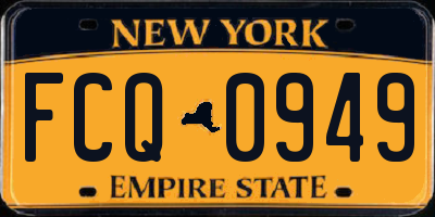 NY license plate FCQ0949