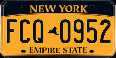 NY license plate FCQ0952
