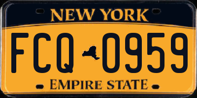 NY license plate FCQ0959