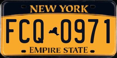NY license plate FCQ0971