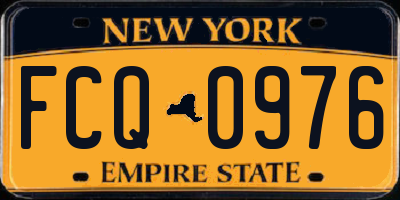 NY license plate FCQ0976