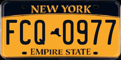 NY license plate FCQ0977