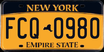 NY license plate FCQ0980