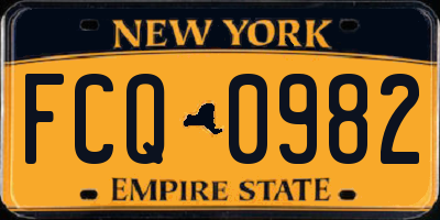 NY license plate FCQ0982