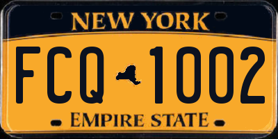NY license plate FCQ1002