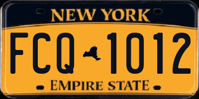 NY license plate FCQ1012