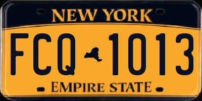 NY license plate FCQ1013