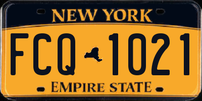 NY license plate FCQ1021