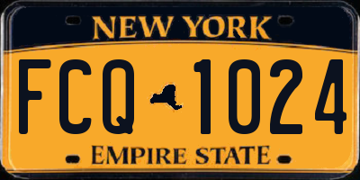 NY license plate FCQ1024