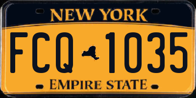 NY license plate FCQ1035