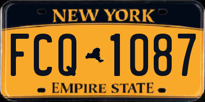 NY license plate FCQ1087