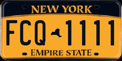 NY license plate FCQ1111