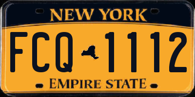 NY license plate FCQ1112