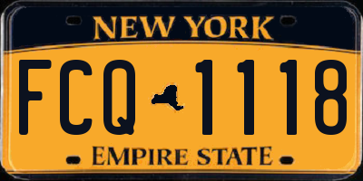 NY license plate FCQ1118