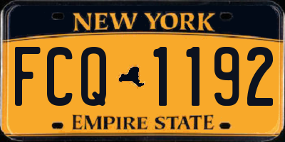 NY license plate FCQ1192