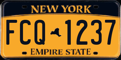 NY license plate FCQ1237
