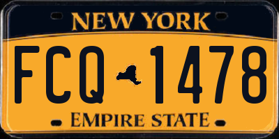 NY license plate FCQ1478