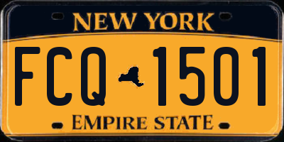NY license plate FCQ1501