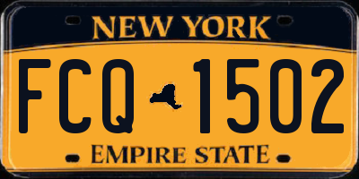 NY license plate FCQ1502