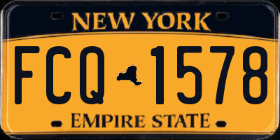 NY license plate FCQ1578