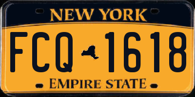 NY license plate FCQ1618