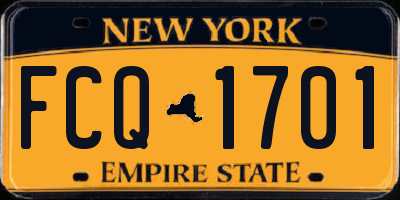 NY license plate FCQ1701