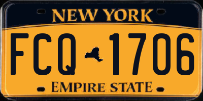 NY license plate FCQ1706