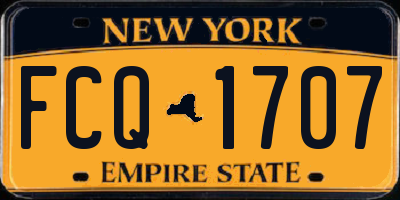 NY license plate FCQ1707