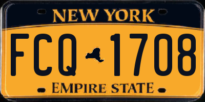 NY license plate FCQ1708