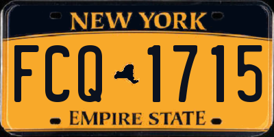 NY license plate FCQ1715