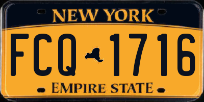 NY license plate FCQ1716