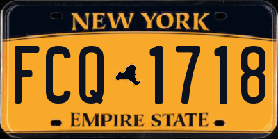 NY license plate FCQ1718