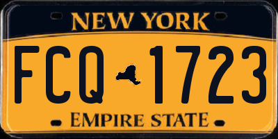 NY license plate FCQ1723