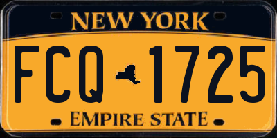 NY license plate FCQ1725