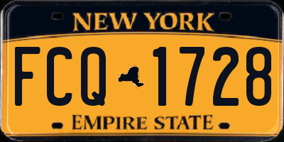 NY license plate FCQ1728
