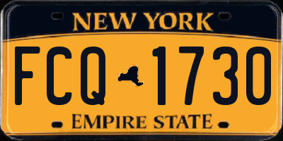 NY license plate FCQ1730