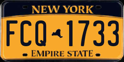 NY license plate FCQ1733
