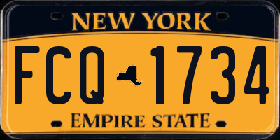 NY license plate FCQ1734