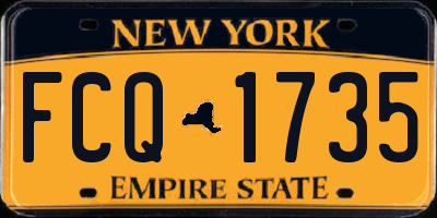 NY license plate FCQ1735