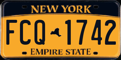 NY license plate FCQ1742