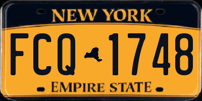 NY license plate FCQ1748
