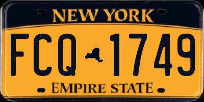 NY license plate FCQ1749