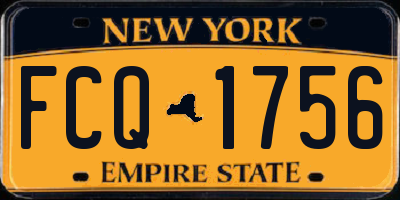 NY license plate FCQ1756