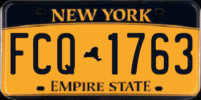 NY license plate FCQ1763