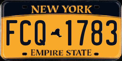 NY license plate FCQ1783